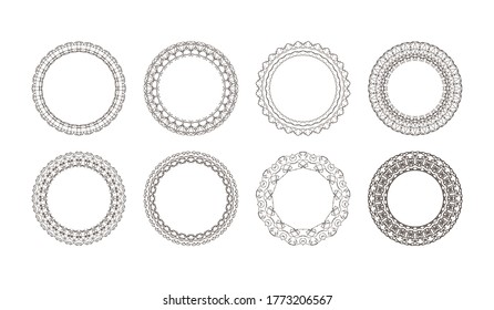 Outline Frame Set Isolated On White Stock Vector (Royalty Free ...