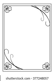 Outline frame with shamrock contour, outline