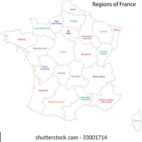 Outline France Map With Regions