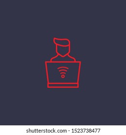 Outline freelancing  icon.freelancing  vector illustration. Symbol for web and mobile