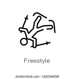 outline freestyle vector icon. isolated black simple line element illustration from activities concept. editable vector stroke freestyle icon on white background