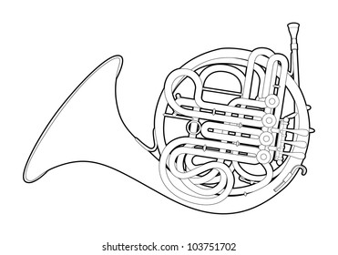 Outline French horn