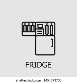 Outline fridge vector icon. Fridge illustration for web, mobile apps, design. Fridge vector symbol.