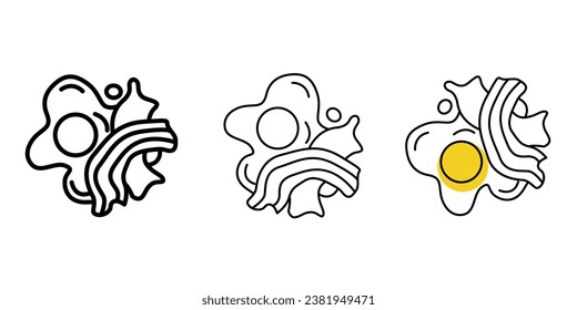 Outline fried egg vector icon. Isolated black simple line element illustration from gastronomy concept. Editable vector stroke fried egg icon on white background.