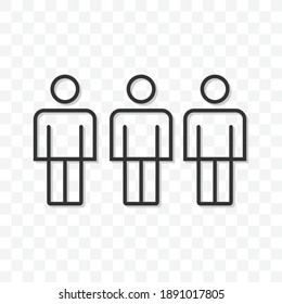 Outline friend icon vector illustration isolated sign symbol - black and white style in transparent background.