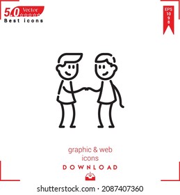 Outline friends icon. friends icon vector isolated on white background. Graphic design, material-design,  mobile application, logo, user interface. EPS 10 format vector
