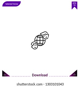 Outline friendship icon isolated on white background. Line pictogram. Graphic design, mobile application. Editable stroke. EPS10 format vector illustration