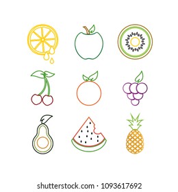 Outline fruit logo icon template