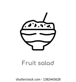 outline fruit salad vector icon. isolated black simple line element illustration from food concept. editable vector stroke fruit salad icon on white background