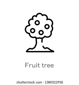 outline fruit tree vector icon. isolated black simple line element illustration from ecology concept. editable vector stroke fruit tree icon on white background
