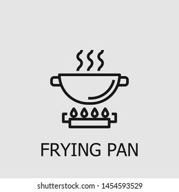 Outline frying pan vector icon. Frying pan illustration for web, mobile apps, design. Frying pan vector symbol.