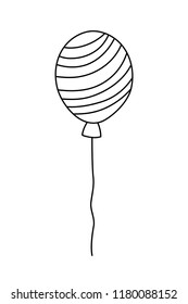 outline fun balloon accessory with lines style