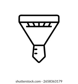 Umreißen Sie einen Trichter mit einer Krawatte am unteren Symbolsymbol