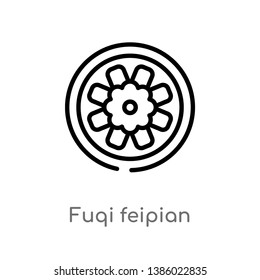outline fuqi feipian vector icon. isolated black simple line element illustration from food concept. editable vector stroke fuqi feipian icon on white background svg