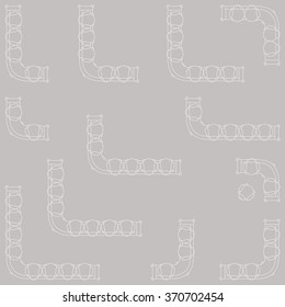 Outline furniture sofa icons set. Line editable architecture graphic design elements collection. Vector illustration