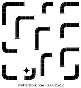 Outline furniture sofa icons set. Line editable architecture graphic design elements collection. Vector illustration