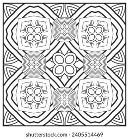 Outline futuristic ornament for coloring or use in various design projects. Version No. 5. Vector illustration