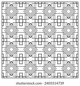 Outline futuristic ornament for coloring or use in various design projects. Version No. 2. Vector illustration