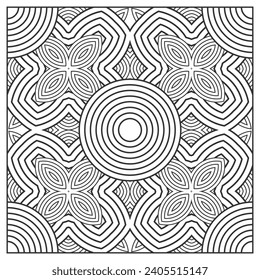 Outline futuristic ornament for coloring or use in various design projects. Version No. 7. Vector illustration
