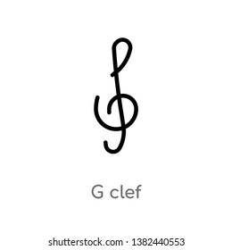 outline g clef vector icon. isolated black simple line element illustration from entertainment and arcade concept. editable vector stroke g clef icon on white background