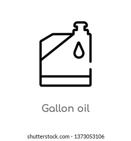 outline gallon oil vector icon. isolated black simple line element illustration from tools concept. editable vector stroke gallon oil icon on white background