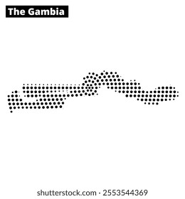 The outline of The Gambia is depicted, highlighting its distinctive contours and geographical features clearly.