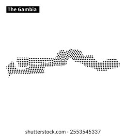 The outline of The Gambia is depicted, highlighting its distinctive contours and geographical features clearly.