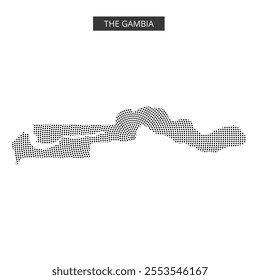 The outline of The Gambia is depicted, highlighting its distinctive contours and geographical features clearly.