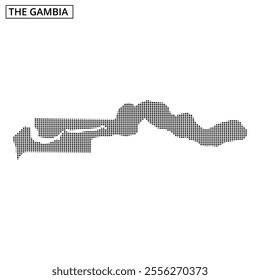 The outline of The Gambia is depicted, highlighting its distinctive contours and geographical features clearly.