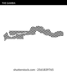 The outline of The Gambia is depicted, highlighting its distinctive contours and geographical features clearly.