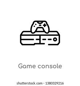 outline game console vector icon. isolated black simple line element illustration from electronic devices concept. editable vector stroke game console icon on white background