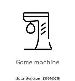 outline game machine vector icon. isolated black simple line element illustration from entertainment and arcade concept. editable vector stroke game machine icon on white background