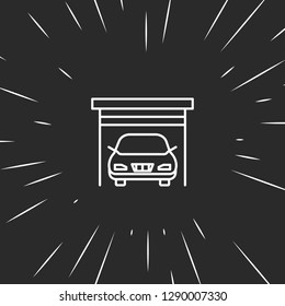 Outline garage icon illustration isolated vector sign symbol