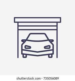 Outline garage  icon illustration vector symbol