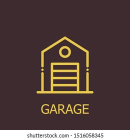 Outline garage vector icon. Garage illustration for web, mobile apps, design. Garage vector symbol.