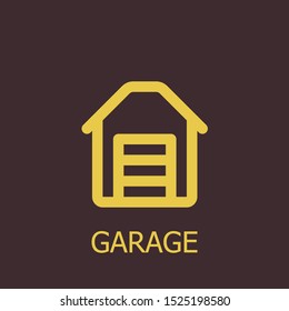 Outline garage vector icon. Garage illustration for web, mobile apps, design. Garage vector symbol.