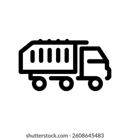Outline garbage collection truck municipal sanitation vehicle waste transport service clearly represented