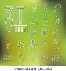 outline garden icons