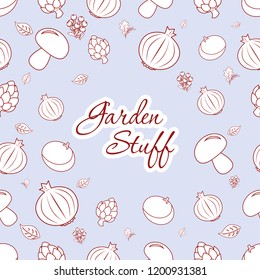 outline garden stuff background with title