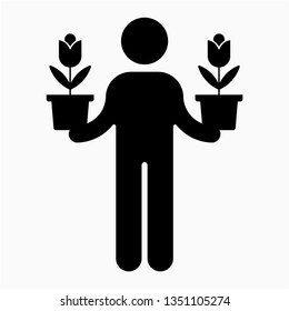 Outline gardener vector icon