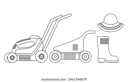outline gardening tools machine design