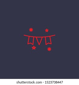 Outline garland  icon.garland  vector illustration. Symbol for web and mobile