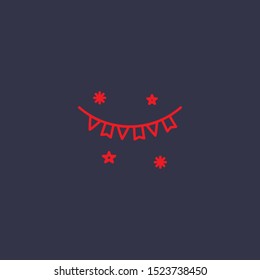 Outline garland  icon.garland  vector illustration. Symbol for web and mobile
