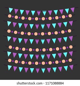 Outline garlands icon illustration vector symbol gray backround