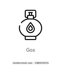 outline gas vector icon. isolated black simple line element illustration from camping concept. editable vector stroke gas icon on white background