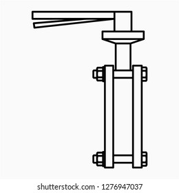 Outline gate valve vector icon