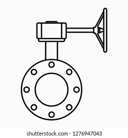 Outline gate valve vector icon