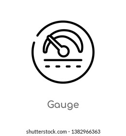outline gauge vector icon. isolated black simple line element illustration from ethics concept. editable vector stroke gauge icon on white background