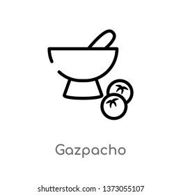 outline gazpacho vector icon. isolated black simple line element illustration from culture concept. editable vector stroke gazpacho icon on white background