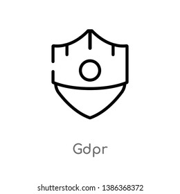 outline gdpr vector icon. isolated black simple line element illustration from  concept. editable vector stroke gdpr icon on white background
